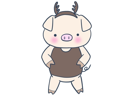 Reindeer-style piglet (Standing Nio) Reindeer-style piglet (Standing Nio)