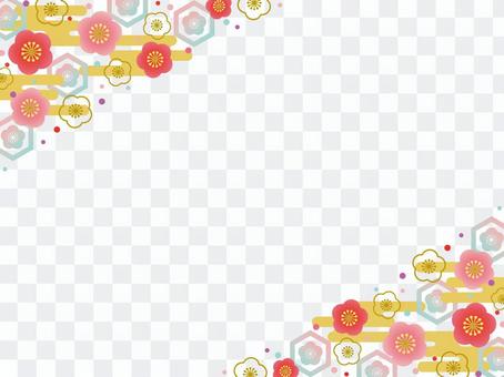 Colorful plum flower frame ♡ No.3 Colorful plum flower frame ♡ No.3