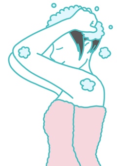 Woman shampooing Woman shampooing