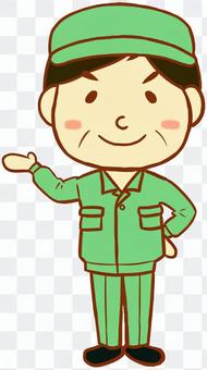 Work clothes (middle-aged man - information) "green" Work clothes (middle-aged man - information) "green"