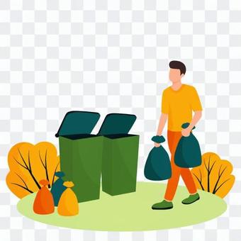 A man who takes out the trash A man who takes out the trash