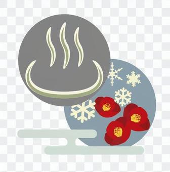 Hot spring mark and peony Hot spring mark and peony