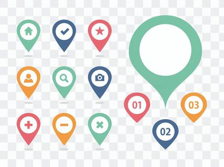 Colorful map pin icon set Colorful map pin icon set