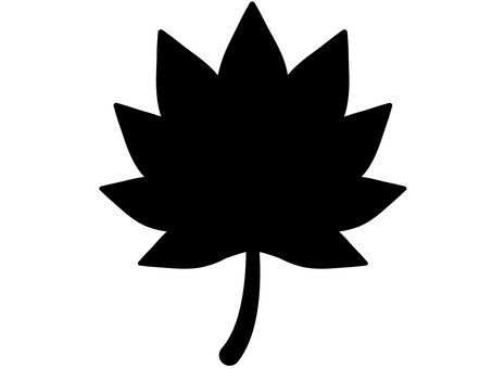 Black maple leaf silhouette icon Black maple leaf silhouette icon