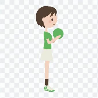 A woman with bowling A woman with bowling