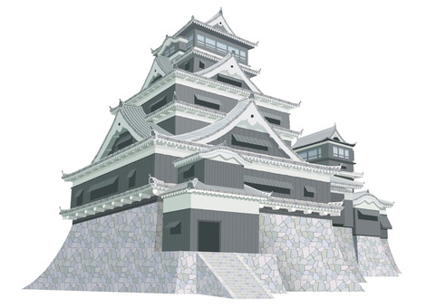 Kumamoto Castle Illustration Kumamoto Castle Illustration