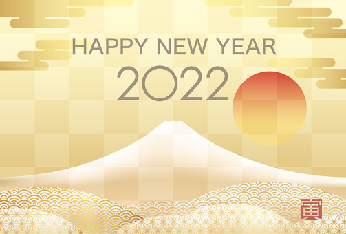 2022 Mt. Fuji New Year's card template 2022 Mt. Fuji New Year's card template