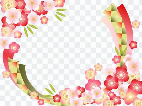 Red and white plum frame 2 Red and white plum frame 2
