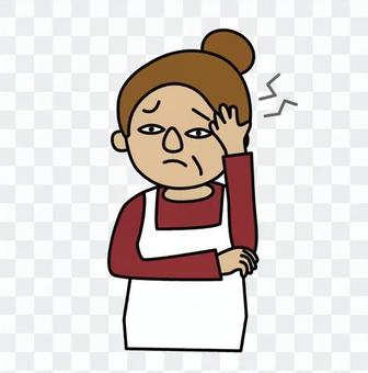 A woman with a headache A woman with a headache