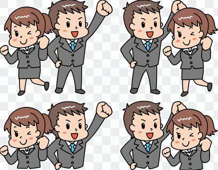 Energetic man and woman / suit Energetic man and woman / suit