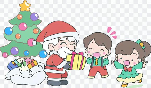 サンタクロースと子ども サンタクロースと子ども
