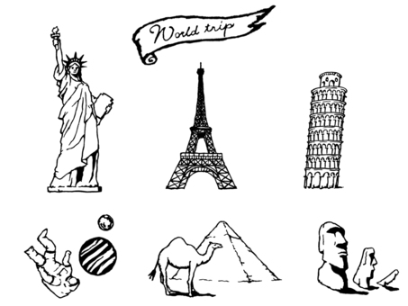 World travel monochrome World travel monochrome