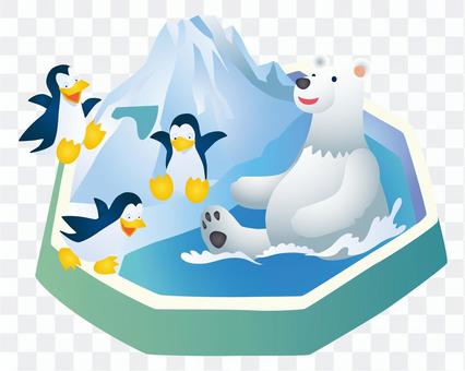 Polar bear and penguins Polar bear and penguins