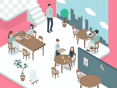Isometric_Business 02_Cafe Isometric_Business 02_Cafe