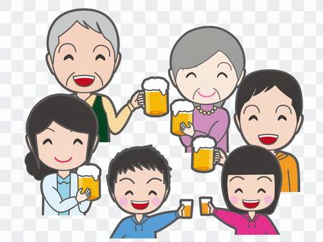 A toast with family A toast with family