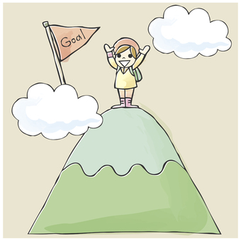 Illustrations, mountain climbing, mountain peaks, goals, illustrations Illustrations, mountain climbing, mountain peaks, goals, illustrations