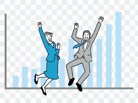 Business person who is pleased with improved business performance Business person who is pleased with improved business performance