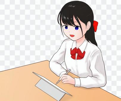 Girls taking online lessons Girls taking online lessons