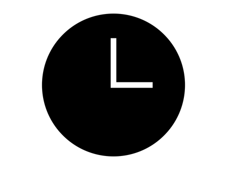 Simple clock icon: Black: No scale Simple clock icon: Black: No scale