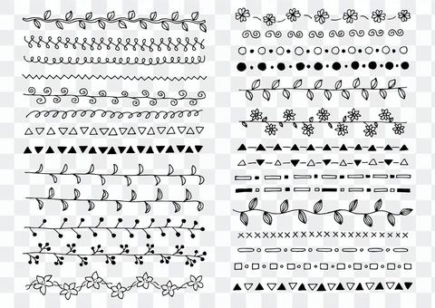 手描きライン素材(黒ライン) 手描きライン素材(黒ライン)