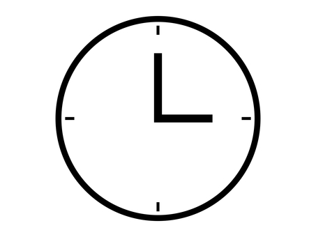 Simple clock icon: White: 4 scales Simple clock icon: White: 4 scales