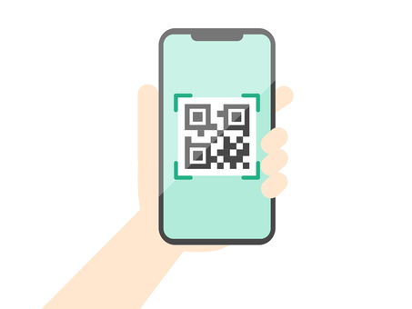 Illustration of reading a QR code with a smartphone Illustration of reading a QR code with a smartphone