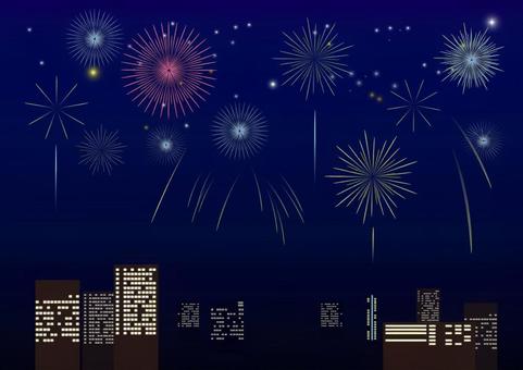 Skyscraper and fireworks 1 Skyscraper and fireworks 1