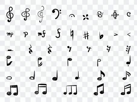 Handwritten music symbol set Handwritten music symbol set