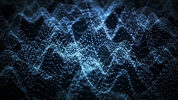 Wave of blue particles Wave of blue particles