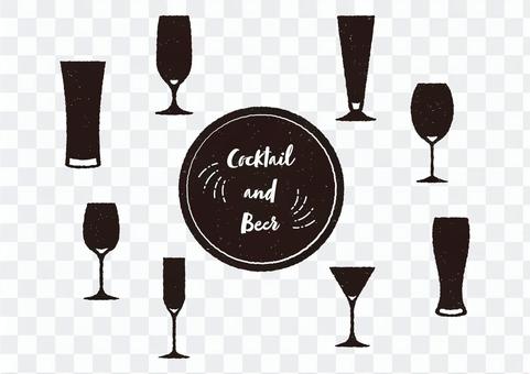Rough icon material for cocktails & beer glass Rough icon material for cocktails & beer glass