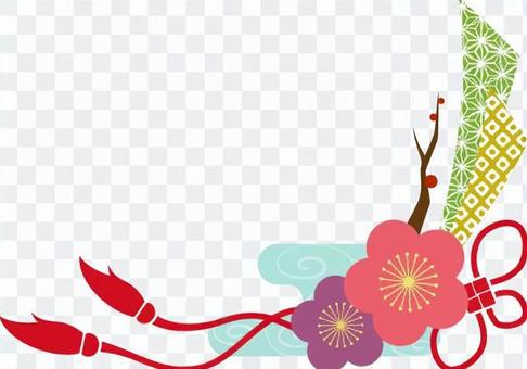 Plum Japanese pattern frame _ colorful Plum Japanese pattern frame _ colorful