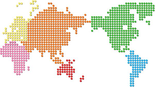 World map colorful pixel art World map colorful pixel art