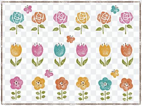 Retro staple of flowers Retro staple of flowers
