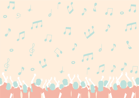 Audience hand-painted musical notes with a cute color scheme Audience hand-painted musical notes with a cute color scheme