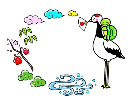 Celebration Crane Turtle Shochikuume Illustration Celebration Crane Turtle Shochikuume Illustration