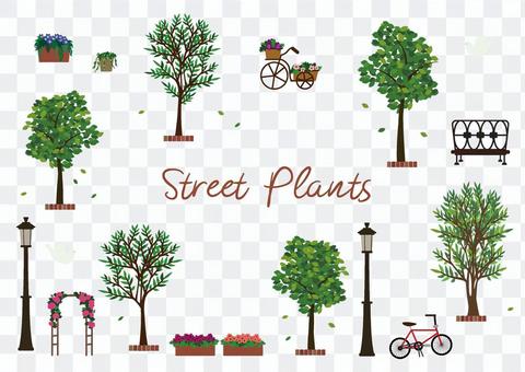 Tree Roadside Tree Town Illustration Fashionable Tree Roadside Tree Town Illustration Fashionable
