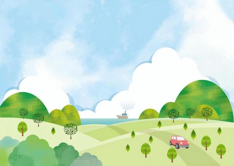 Refreshing season landscape background material Refreshing season landscape background material