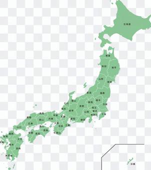 Japan map with prefecture name Japan map with prefecture name