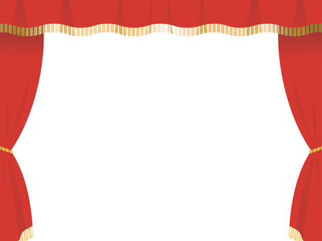 Red stage curtain frame Red stage curtain frame