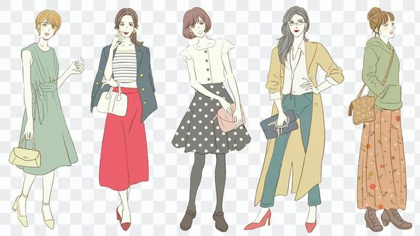 Female fashion full body color ver. Female fashion full body color ver.
