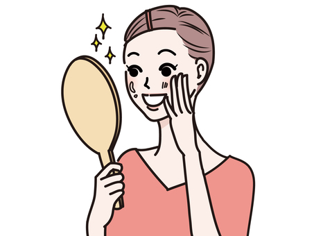 A woman whose skin is smooth and happy A woman whose skin is smooth and happy