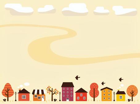 Autumn skyline illustration Autumn skyline illustration