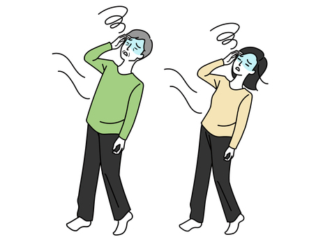 People who are likely to fall down due to dizziness People who are likely to fall down due to dizziness