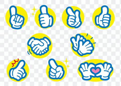 Hand finger mark pop cute glove Hand finger mark pop cute glove