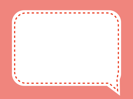 Simple stitch square balloon frame: red Simple stitch square balloon frame: red