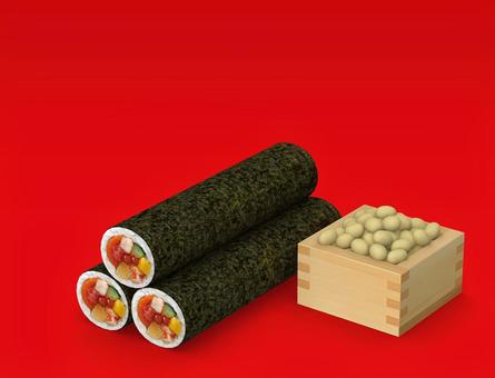 Setsubun Eega Roll and Fukuyan Red Background 02 Setsubun Eega Roll and Fukuyan Red Background 02
