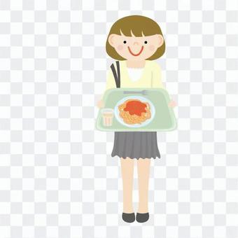 A woman with pasta A woman with pasta