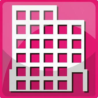 Apartment pink icon Apartment pink icon