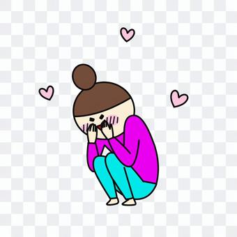 顔を隠す女性 ハート 顔を隠す女性 ハート