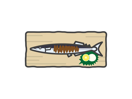 Illustration of Pacific saury (grilled fish) Illustration of Pacific saury (grilled fish)